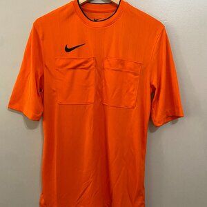 Nike Dri FIT Football Soccer Orange Double Pocket Referee Jersey M DH8024-819